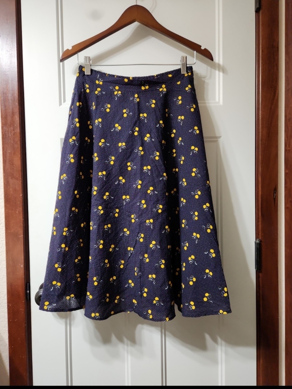 NWT Tulip B Navy Cherry A-Line Skirt